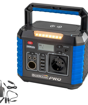 BORMANN Pro BBC5010 Power Station 330W, 288Wh/27000Mah, 12V/24V, Ac, Dc,Type C, Usb-A