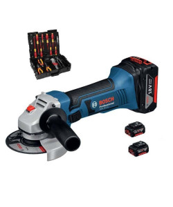 BOSCH ΓΩΝΙΑΚΟΣ ΤΡΟΧΟΣ GWS 18-125 V-LI PROFESSIONAL (2Χ5.0AH) ΚΑΙ SET WIHA 0615990HG2+ΔΩΡΟ
