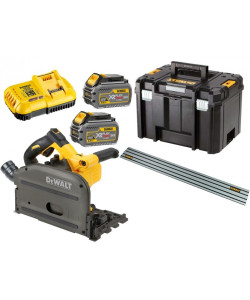 DEWALT 54V 6.0AH XR FLEXVOLT ΒΥΘΙΖΟΜΕΝΟ ΦΟΡΗΤΟ ΔΙΣΚΟΠΡΙΟΝΟ 190MM ME 2 ΜΠΑΤΑΡΙΕΣ 54V 6.0AH+ ΡΑΓΑ DWS5022 & T-STAK VI DCS520T2R+ΔΩΡΟ