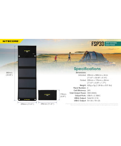 ΗΛΙΑΚΟ PANEL NITECORE FSP30, Φορητό, 30W