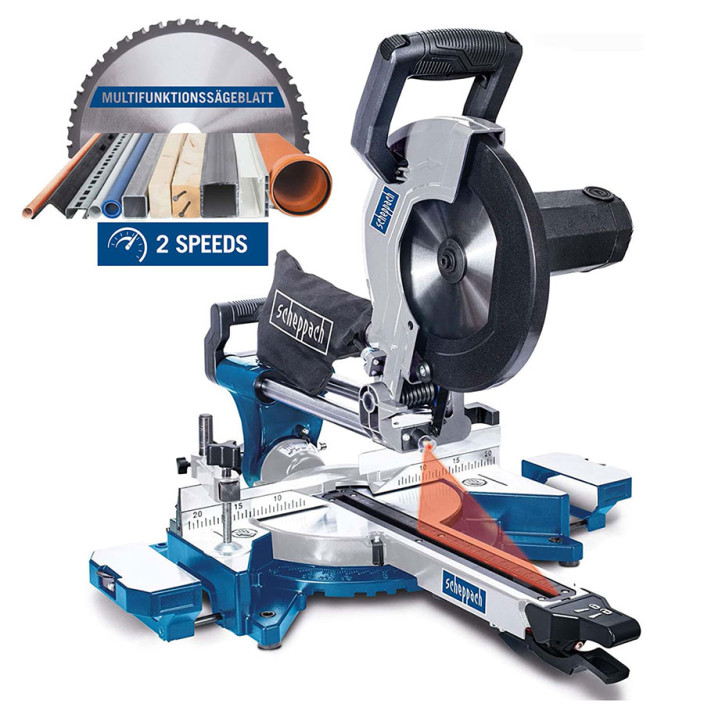 Φαλτσοπρίονο συρόμενο πολλαπλών υλικών 2000W 254mm Scheppach (HM110MP)
