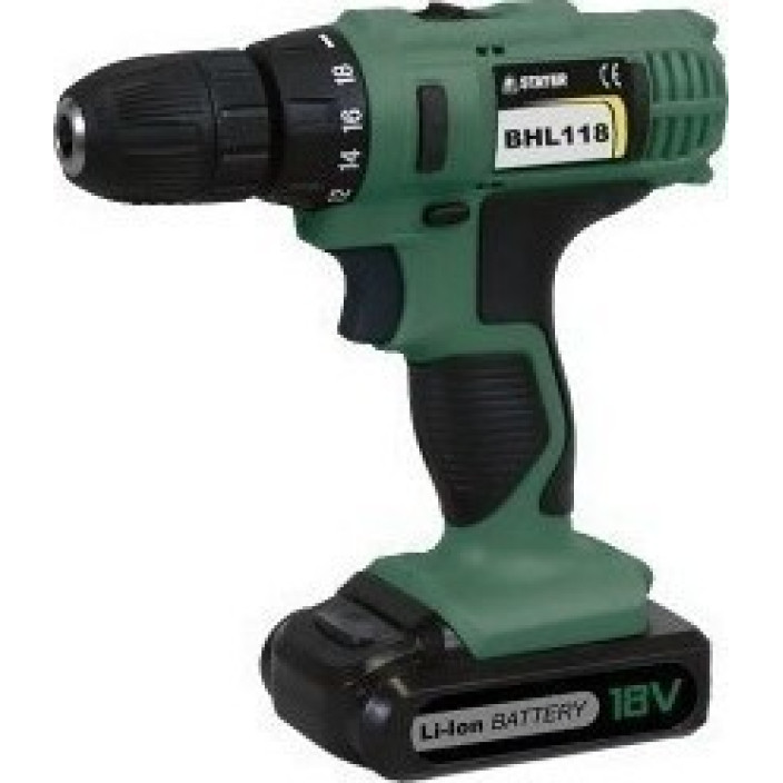 Δραπανοκατσάβιδο Λιθίου 1.3Ah 18V BHL 118 K  STAYER   (BHL118K)