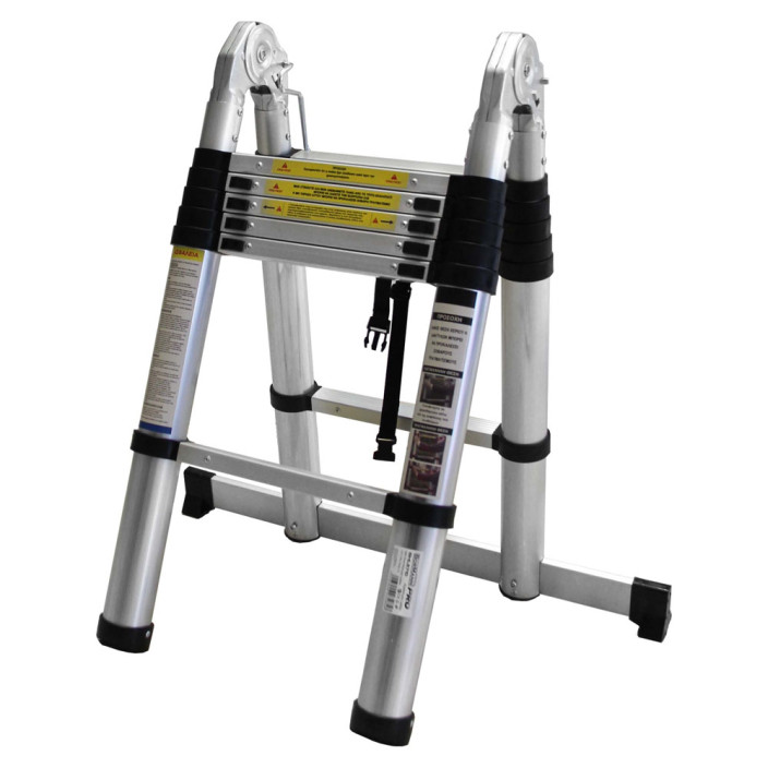 ΣΚΑΛΑ ΤΗΛΕΣΚΟΠΙΚΗ ΑΡΘΡΩΤΗ ΑΛΟΥΜΙΝΙΟΥ 12 ΣΚΑΛΙΑ 1.9+1.9m SOFT CLOSE