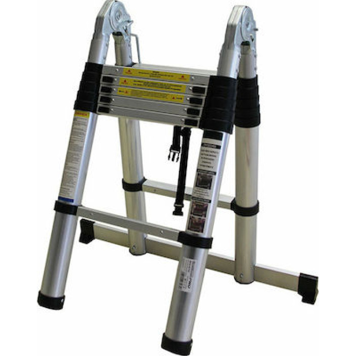 ΣΚΑΛΑ ΤΗΛΕΣΚΟΠΙΚΗ ΑΡΘΡΩΤΗ ΑΛΟΥΜΙΝΙΟΥ 14 ΣΚΑΛΙΑ 2.2+2.2m SOFT CLOSE
