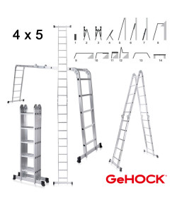 Πολυμορφική Σκάλα Αλουμινίου 4 x 5 GeHOCK