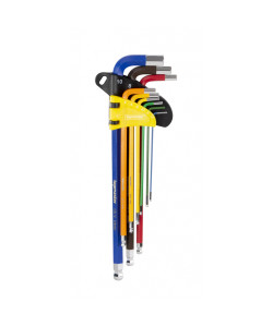 TOP MASTER Άλλεν μπίλιας σετ 9τεμ CR-V πλαστική θήκη μεγάλο μέγεθος πολύχρωμα 390173