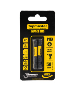 TOP MASTER Μύτη κατσαβιδιού Impact σταυρός με μέγεθος PH3 50mm συσκευασία 2τεμ. 338732 TOP MASTER Μύτη κατσαβιδιού Impact σταυρός με μέγεθος PH3 50mm συσκευασία 2τεμ. 338732