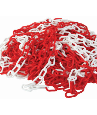 Αλυσίδα πλαστική 6mm*25m άσπρη - κόκκινη