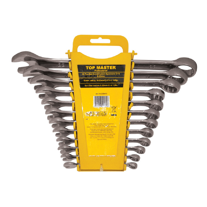 TOP MASTER Γερμανοπολύγωνα σετ 12τεμ Cr-V νίκελ 6-22ΜΜ 235113