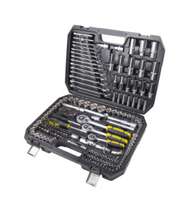 TOP MASTER Κασετίνα καρυδάκι 1/4'' & 3/8'' & 1/2'' σετ 216τεμ 339207