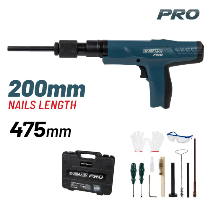 BORMANN Pro BAT6400 Καρφωτικό Πιστόλι Φυσιγγιού Ημι-αυτόματο για Υλικά Μόνωσης