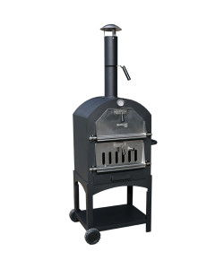 BORMANN Elite BBQ1960 Παραδοσιακός Ξυλόφουρνος/Φούρνος Πίτσας 34.5x50cm,με Ρόδες & Αποθηκευτικό Χώρο