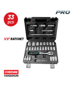 BORMANN Pro BHT5110 Σετ Καρυδάκια 1/2'' με Καστάνια και Προέκταση,33τεμ