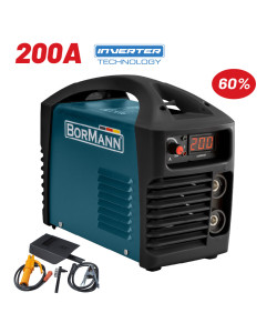 BORMANN BIW2010 Ηλεκτροκόλληση Inverter 200A,Απόδοση 200Α/60%,Ψηφ.Οθόνης,Μεγ.Ηλεκτρόδιο 4mm