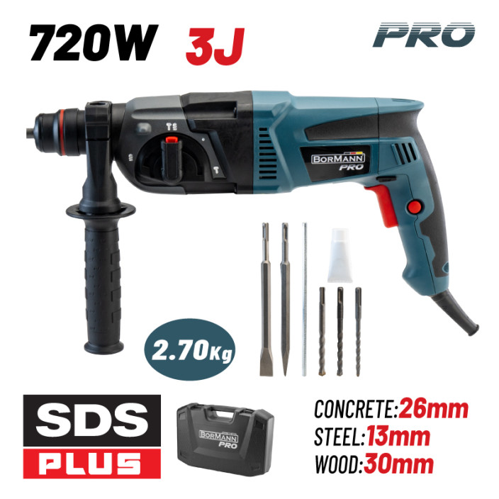 BORMANN Pro BPH2900 Σκαπτικό Περιστροφικό Πιστολέτο SDS-PLUS 720W,3J