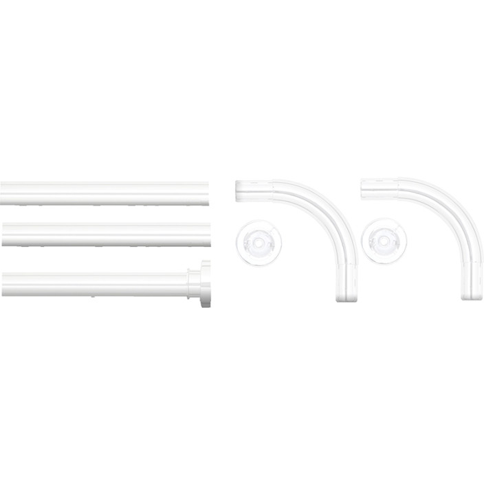 BORMANN BTW4810 Βραχίονας Μπανιέρας Για Κουρτίνα Γωνιακός Αλουμινίου, 3 Σε 1