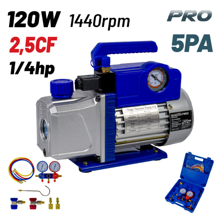 BORMANN Pro Αντλία Κενού Μονοβάθμια με Σετ Ελέγχου Πίεσης 4 Εξόδων